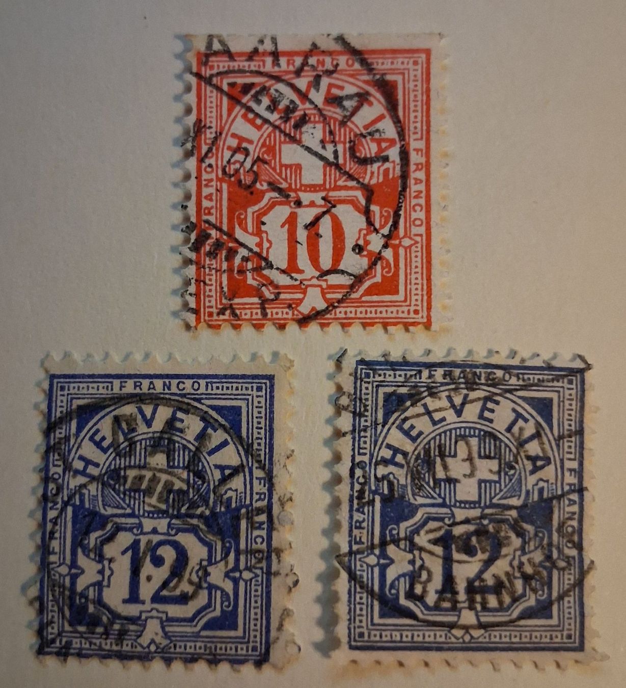 Tutti i francobolli: Briefmarken Ziffermuster 15 Stück – Usato da Stalden (Sarnen) venduto da Salina_23 6
