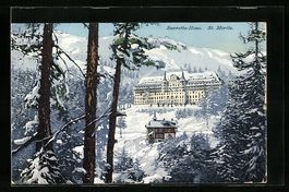 St. Moritz, Blick auf Winteridylle mit S