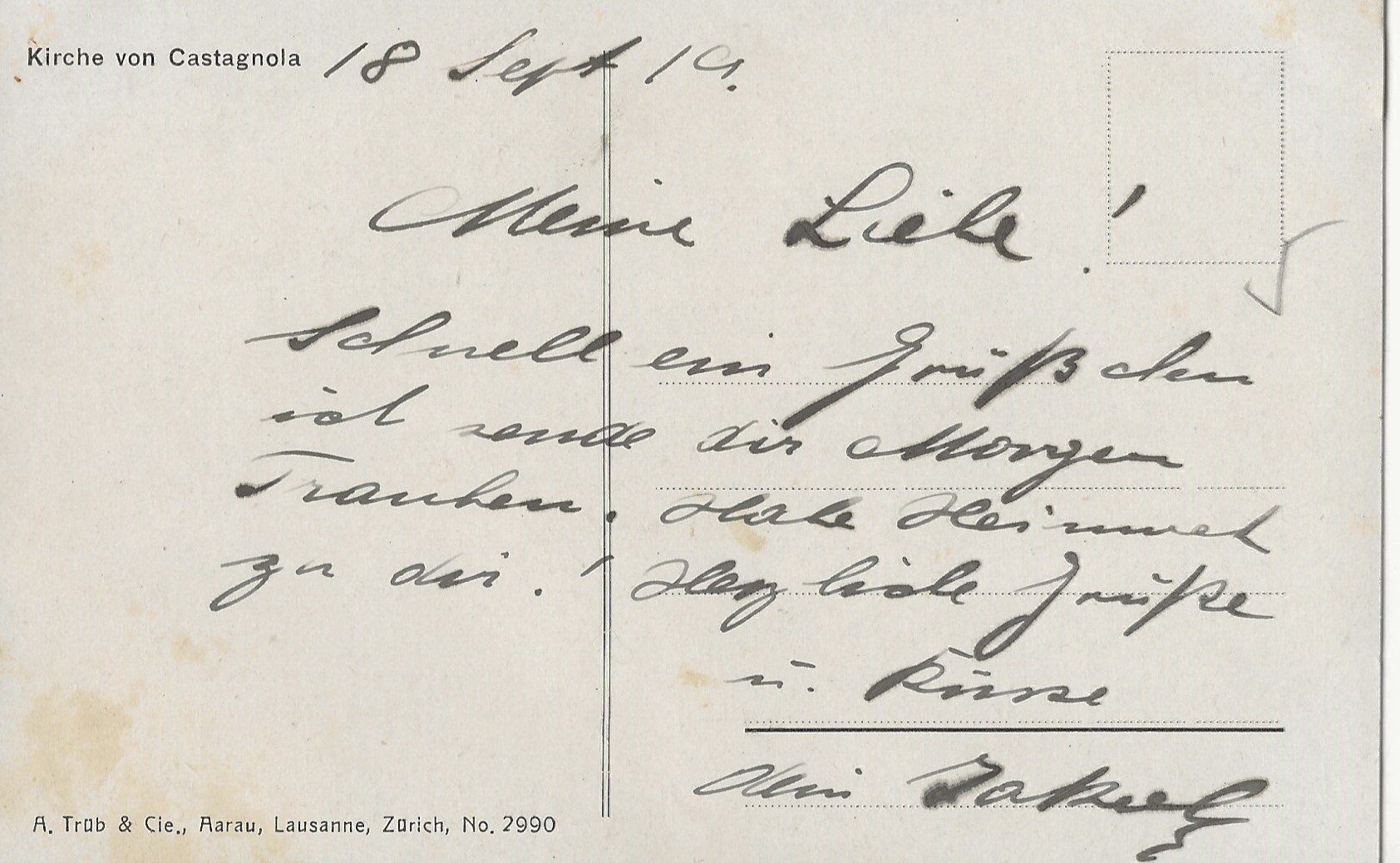 Ansichtskarten: Castagnola, Künstler, 1919 – Gebraucht aus Frauenfeld von Merk52 1
