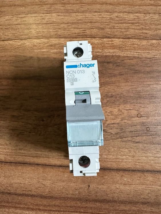 Hager Leitungsschutzschalter 1-polig+N 13A C-Charakteristik - Schmalbau Für Sicherungskasten