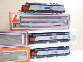 Lima H0 Amtrak US Dieselloks + US Wagen Set - H0 DC
