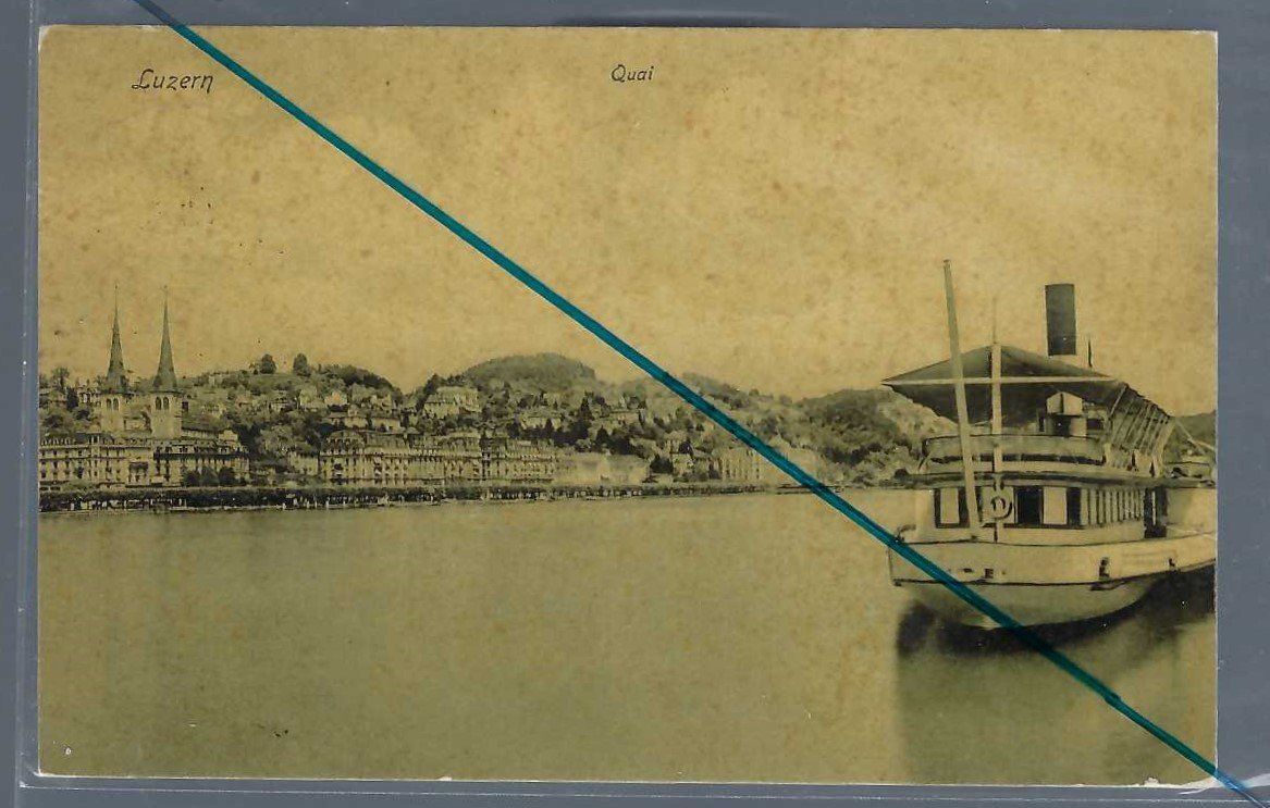 Cartoline postali: Luzern. Bahnhofquai. Dampfschiff 'Gotthard'. – Usato da Horw venduto da SwissSteamMemories