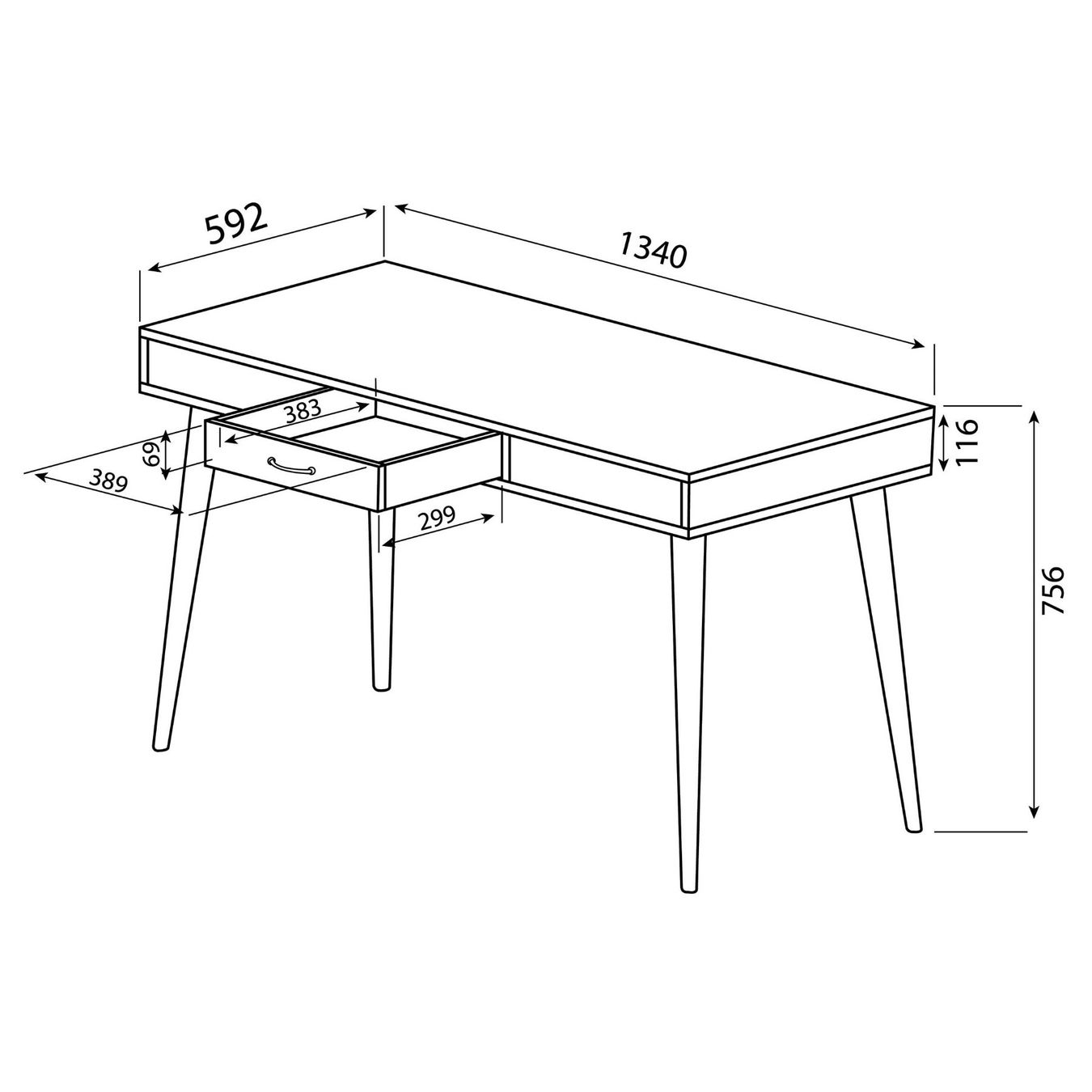 Pfister Scrivanie: Schreibtisch Horizon 134 cm - Eiche/Weiss – Usato da Dietikon venduto da and_bv5y 2