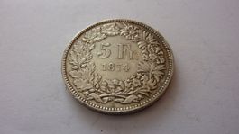 Uralter Fünfliber 1874 ( Mz.B), sehr schön+