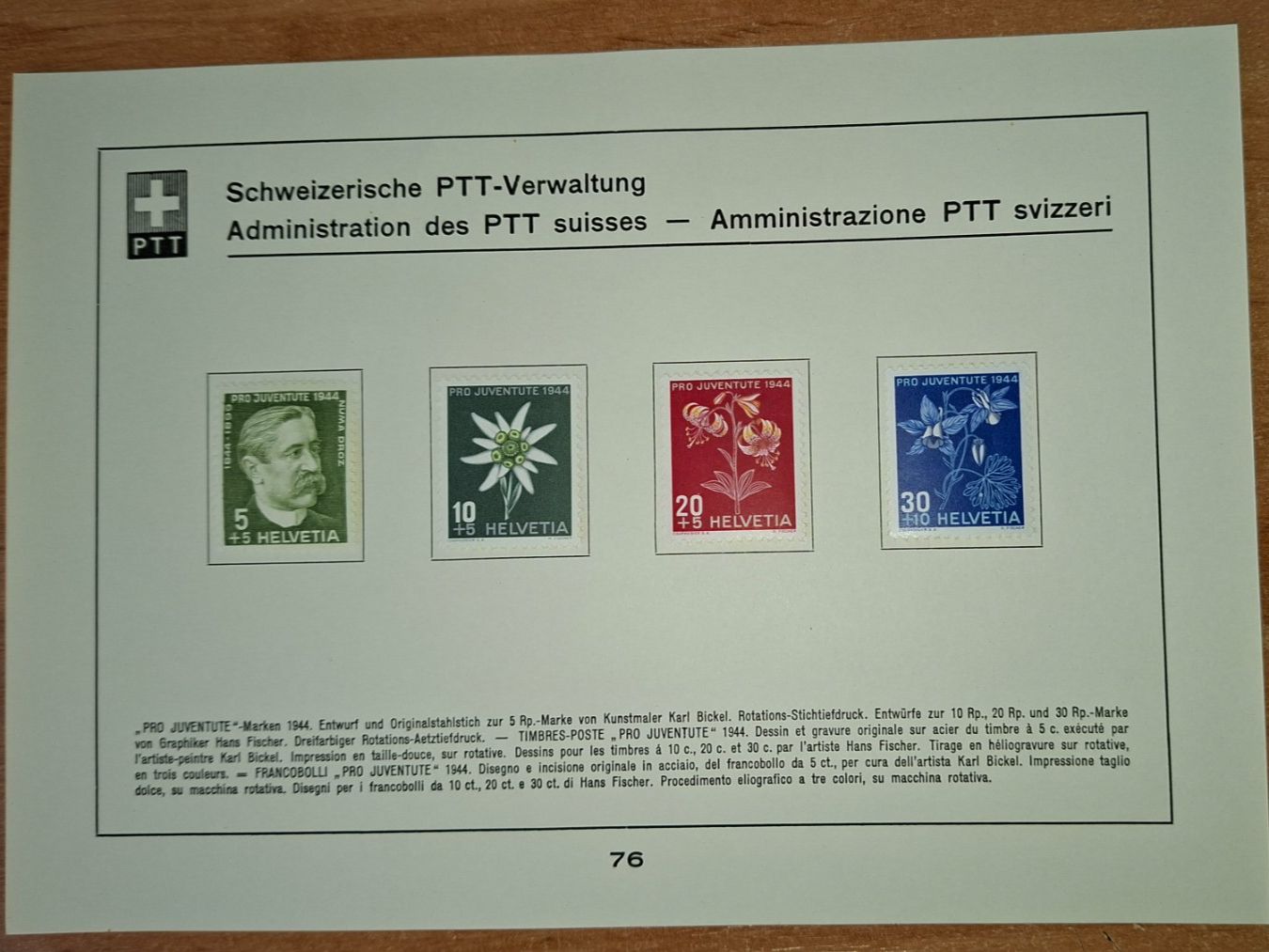 PJ044 - Feuillet PTT Pro Juventute 1944 (D'occasion) à Trélex pour CHF ...