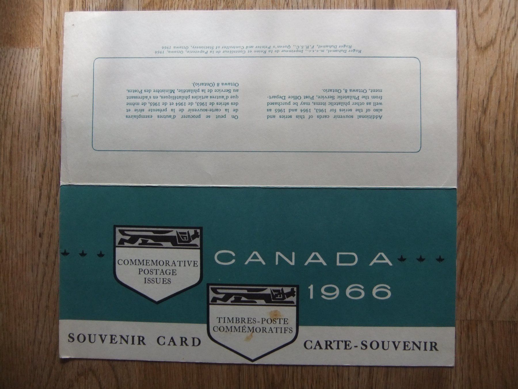Tous les timbres: Souvenir Card Canada 1966 – D'occasion à St. Niklaus VS par wunschlos54 1