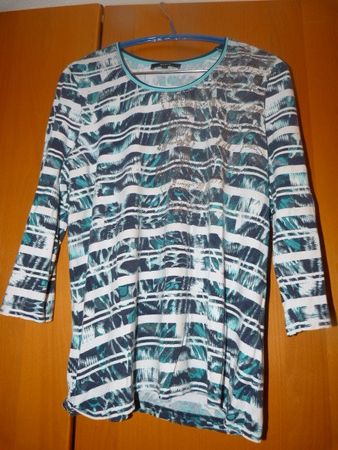 Shirt von Bonita, Gr. M, weiss-blau-silber