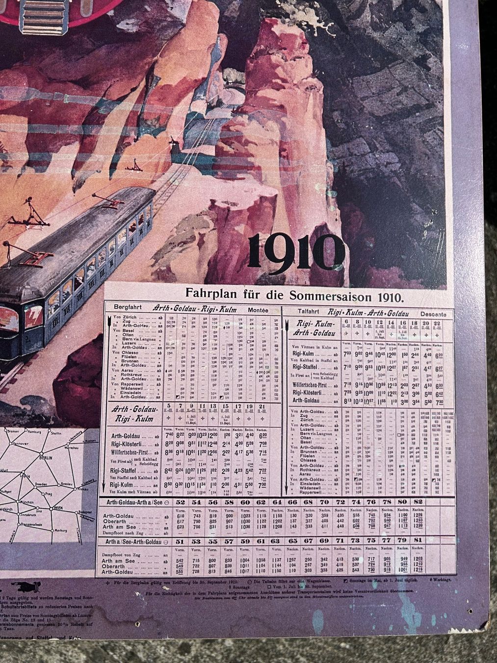 Foto & Immagini: Werbeplakat Rigi Bahn via Arth- Goldau – Usato da Goldau venduto da Taburettli_Brocante 4