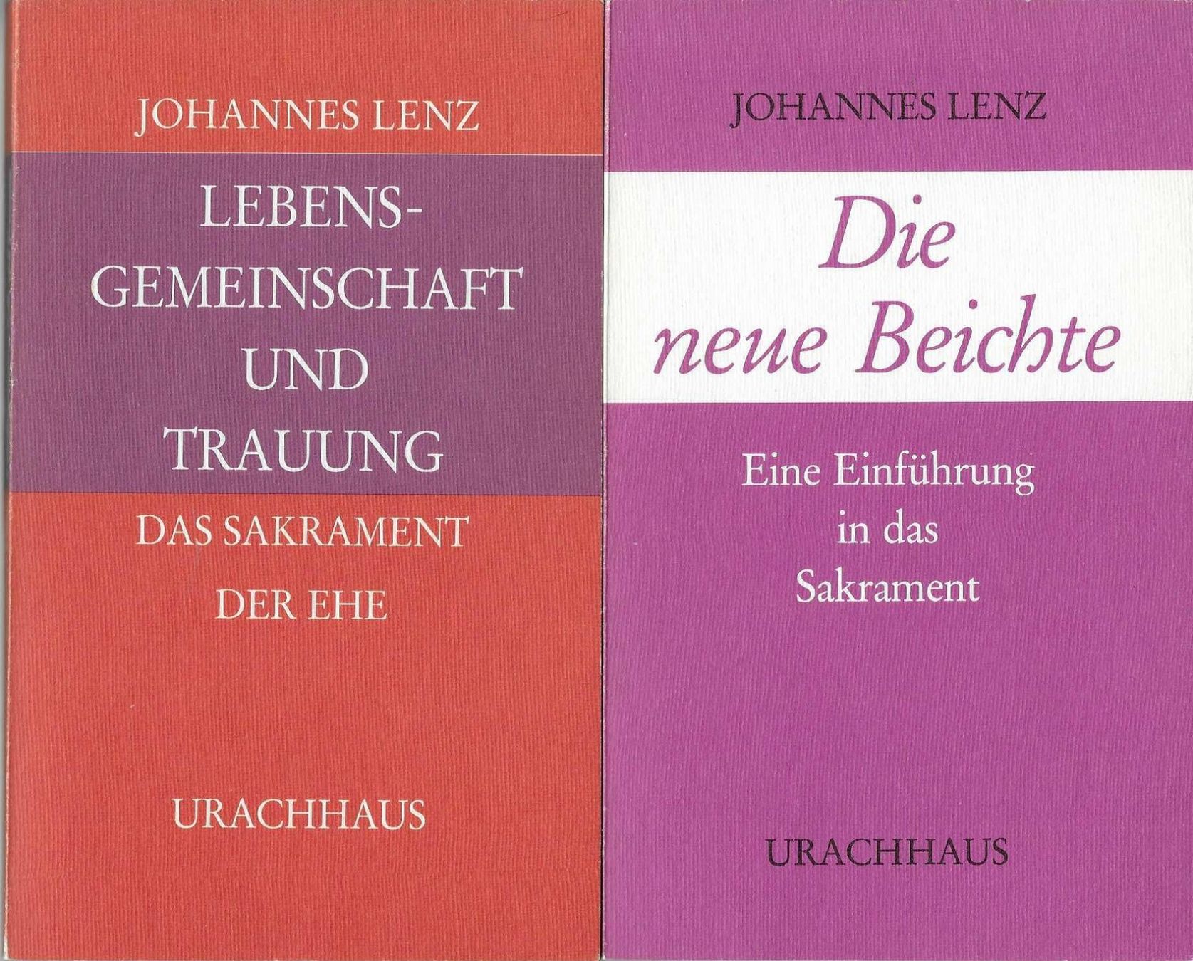 Bücher: Johannes Lenz: 2 Bücher - Ehe, Sakrament, Beichte – Neu (gemäss Beschreibung) aus Flims - Dorf von Stagediver
