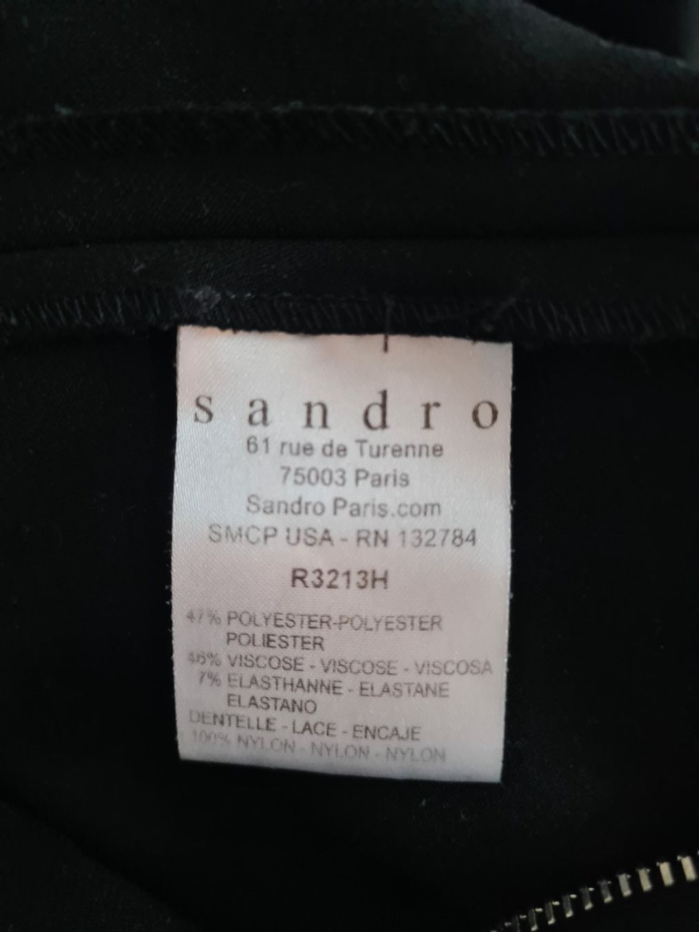 Sandro Kleider: Robe Sandro noire, manches dentelle T34 – Gebraucht aus Genève von Tresor305 4
