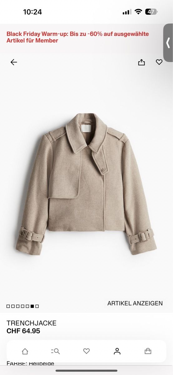 H&M Jacken: Warme Winterjacke Trenchcoat Gr. S beige – Neu (gemäss Beschreibung) aus Zürich von gryffindor_aurorin 1