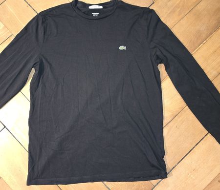 Lacoste T-Shirt schwarz Langarm Grösse L guter Zustand