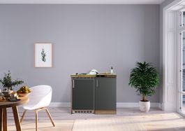 580 Miniküche Küchenzeile 100cm E/GRAU - Küche Einbauküche