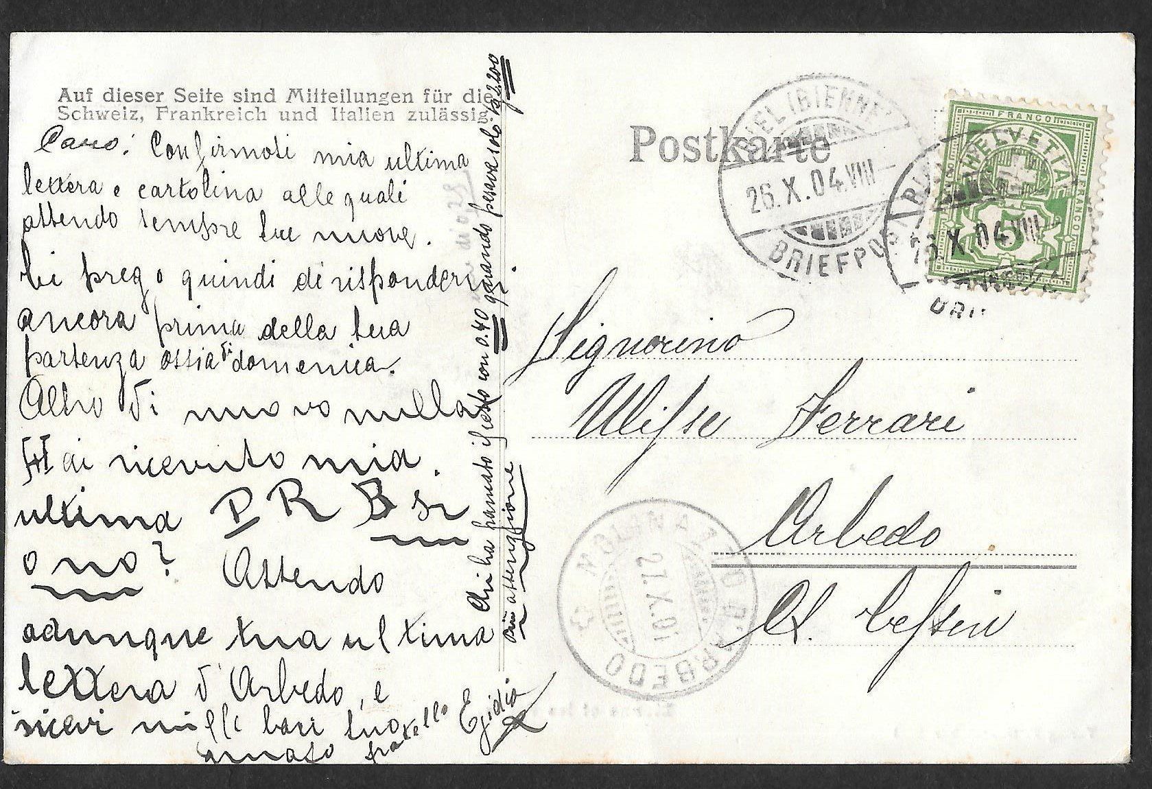 Cartoline postali: Biel - Bienne Teilansicht mit den Alpen – Usato da Olten venduto da clotaldi 1