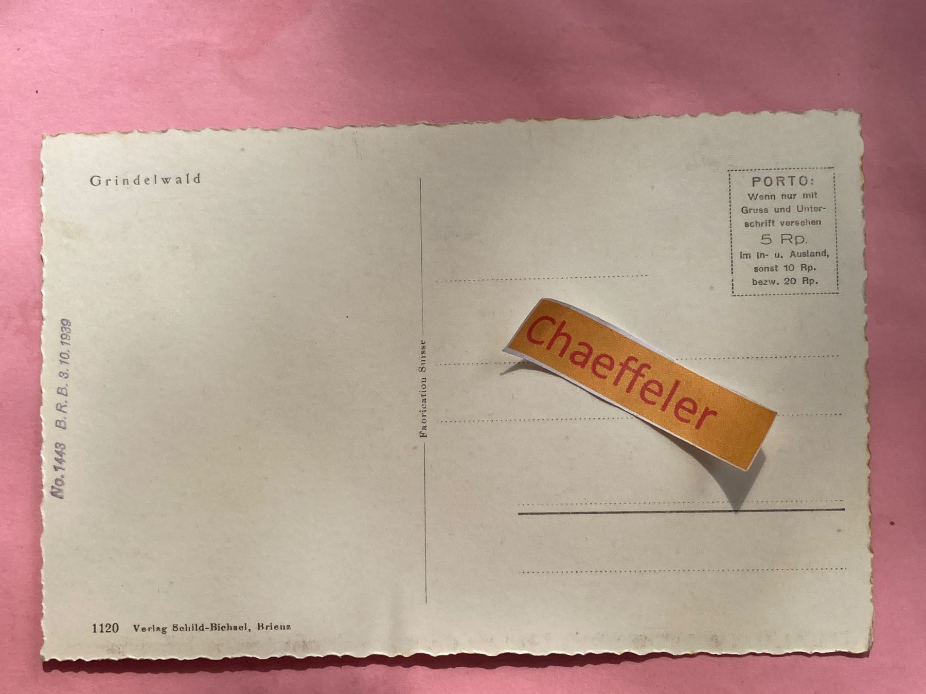 Cartoline postali: Grindelwald. – Usato da Zürich venduto da Chaeffeler 1