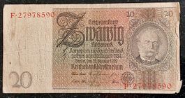 20 Reichsmark Banknote 1929