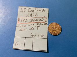 50 CENTIMES 1941 - SPECIALE - ERREUR DE FRAPPE