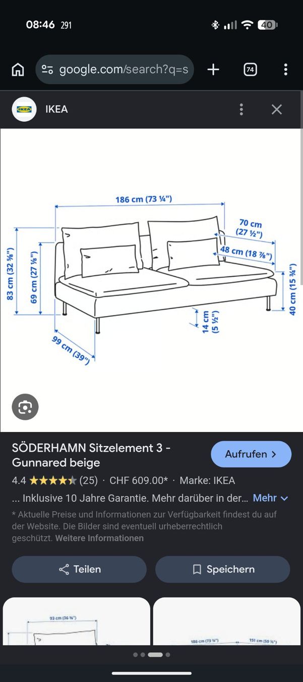 Divani: Stylisches IKEA Söderhamn 3er Sofa Gunnared beige – Usato da Basel venduto da sch_9bgt 2