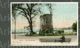 AK Farblitho Ouchy VD mit der Tour Haldimand, © Burgy ≈ 1903