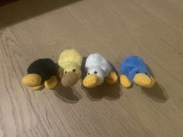 Plüschtiere Enten 4er Set verschiedene Farben gebraucht