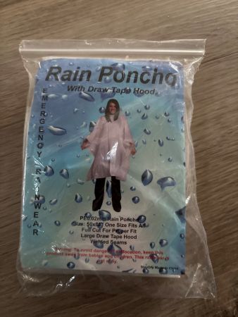 Poncho pluie Taille adulte Neuf