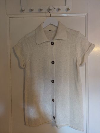 Gestrickte kurzarm Bluse one size