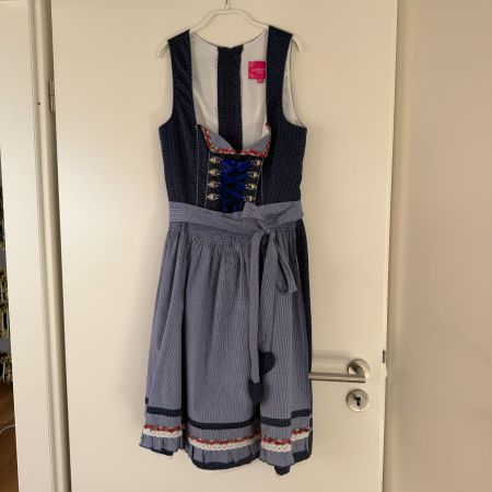 Dirndl Tracht Grösse 36 dunkelblau guter Zustand Oktoberfest