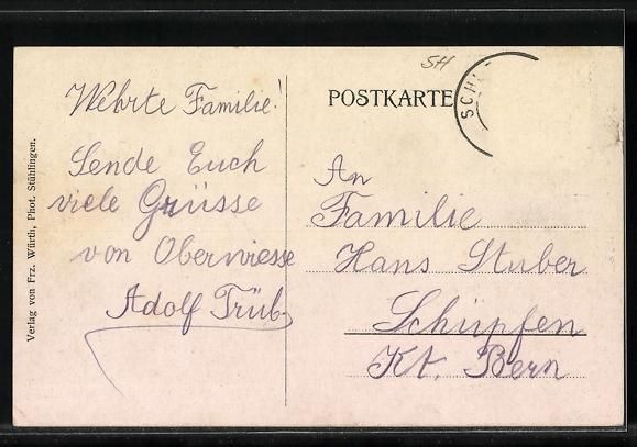 Cartoline postali: AK Schleitheim, Blick auf Oberwiesen – Usato da Berlin venduto da bartko-reher 1