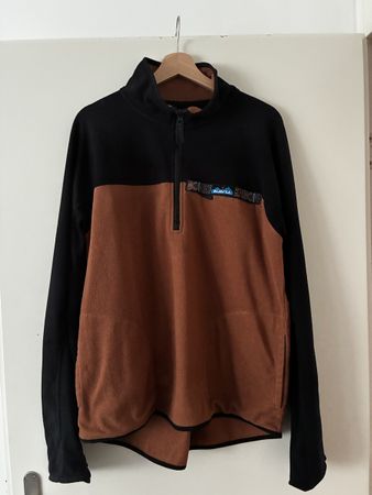 Kavu Fleece Pullover braun schwarz Reissverschluss