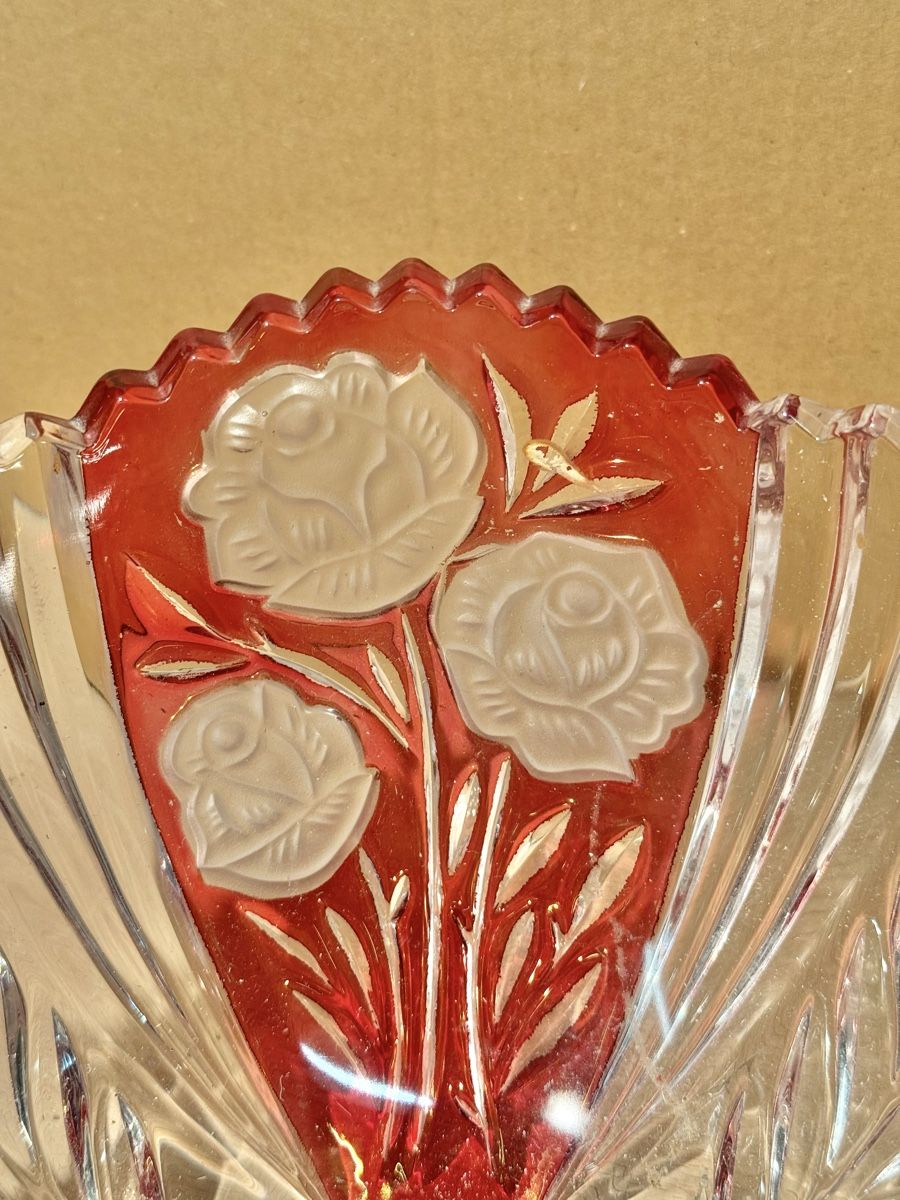 Murano Ciotole: Elegant Crystal Bowl with Rose Design - – Usato da Lausanne venduto da vas_mbk2 2