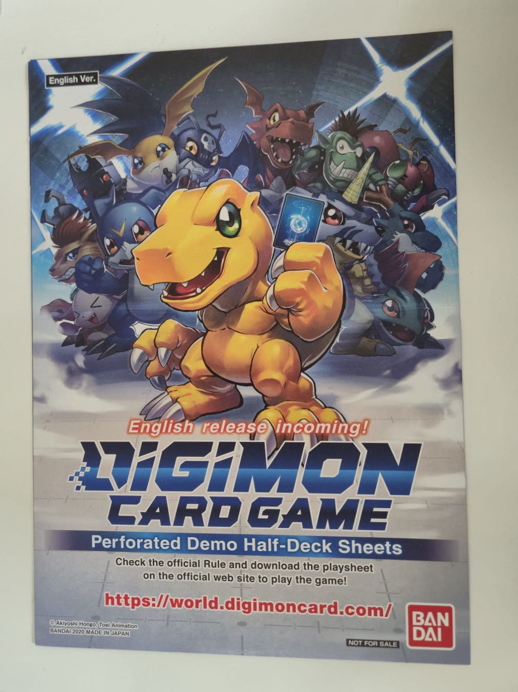 Bandai Sammelbilder & Trading cards: Digimon Perforated Demo Half-Deck Sheets (samples) 2020 EN – Neu und originalverpackt aus Biel/Bienne von DigiPok