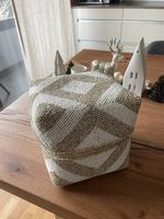 Deko Schachtel aus Perlen 18x18cm weiss/beige