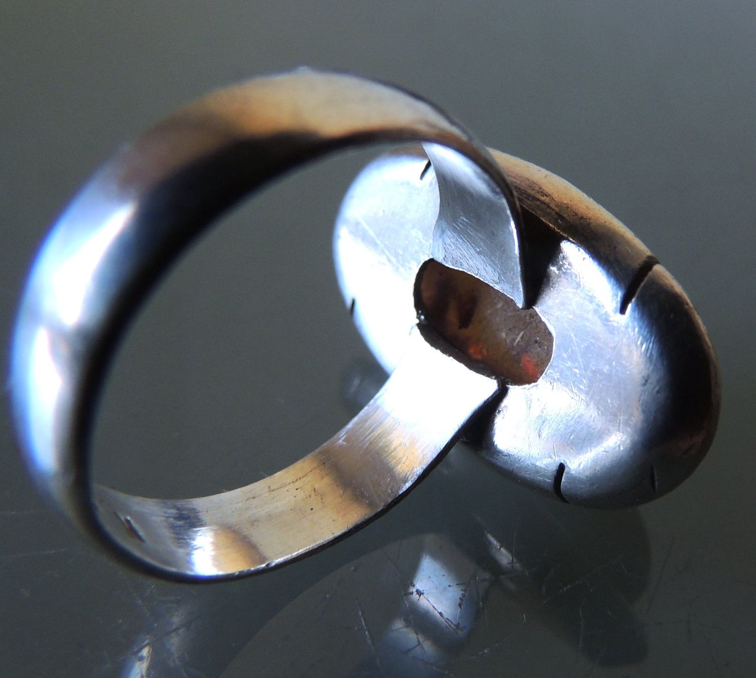Anelli: Bernstein Silber 800 Fingerring Gr. 59 – Usato da Waldenburg venduto da schaller707 4