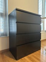IKEA MALM Kommode, schwarzbraun, 4 Schubladen, 80 × 100 cm