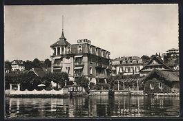 Weggis, Hotel Rigi vom Wasser betrachtet