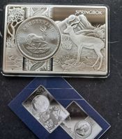 1 Silber OZ Krugerrand 2024 in 3 OZ Barren, Silber 999