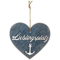 3-D Holzherz blau «Lieblingsplatz» | Geschenkidee