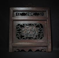 Antikes chinesisches Wandbild, Holzschnitzerei, Relief