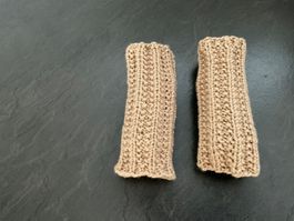 Handgestrickte Pulswärmer Amedisli m.doppelter Wolle gestric