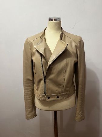Lederjacke Beige