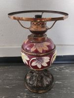 Antike Jugendstil Petroleumlampe Majolika Keramik 31 cm