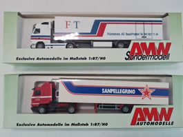 AWM 2er LKW-Set Früchtetrans AG / Sanpellegrino H0 1:87