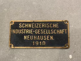 SBB Fabrikschild der SIG aus dem Herstellerjshr 1910