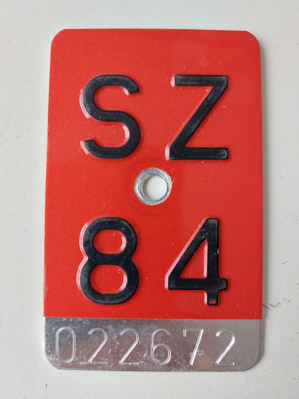 Sachs Insegne: Velonummer SZ 84 Mofanummer plaque Mofa – Usato da Schenkon venduto da Uhu007