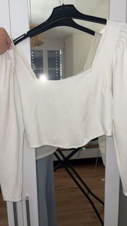 Top femme blanc manches longues taille M