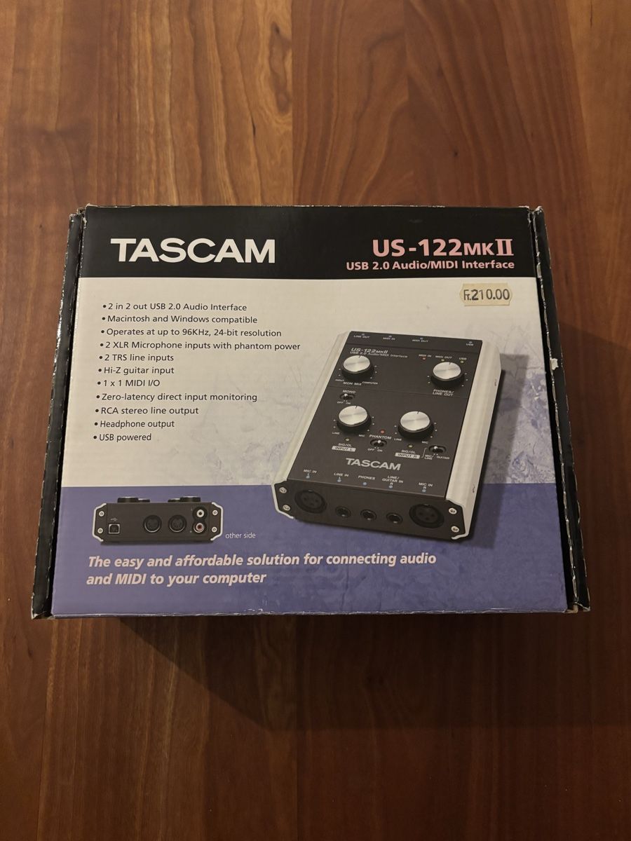 Attrezzatura per studi di registrazione: TASCAM US-122mkII Audio/MIDI Interface – Usato da Uster venduto da Krapipapi 1
