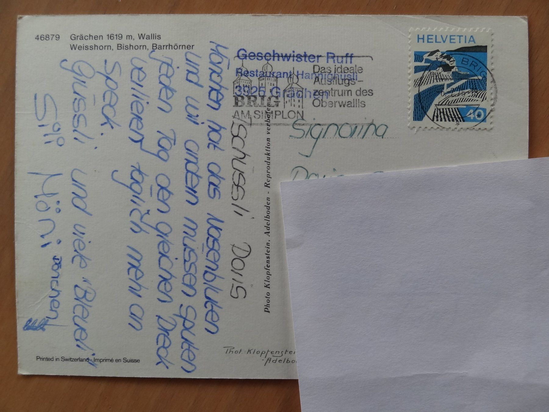 Cartoline postali: Grächen - Wallis - 1976 – Usato da St Léonard venduto da Riglin 1