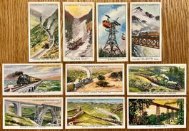 1937 - 10 Alte WONDERFUL RAILWAY TRAVEL Sammelbilder England