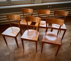 6 Bugholz-Beizenstühle, 70er- Jahren