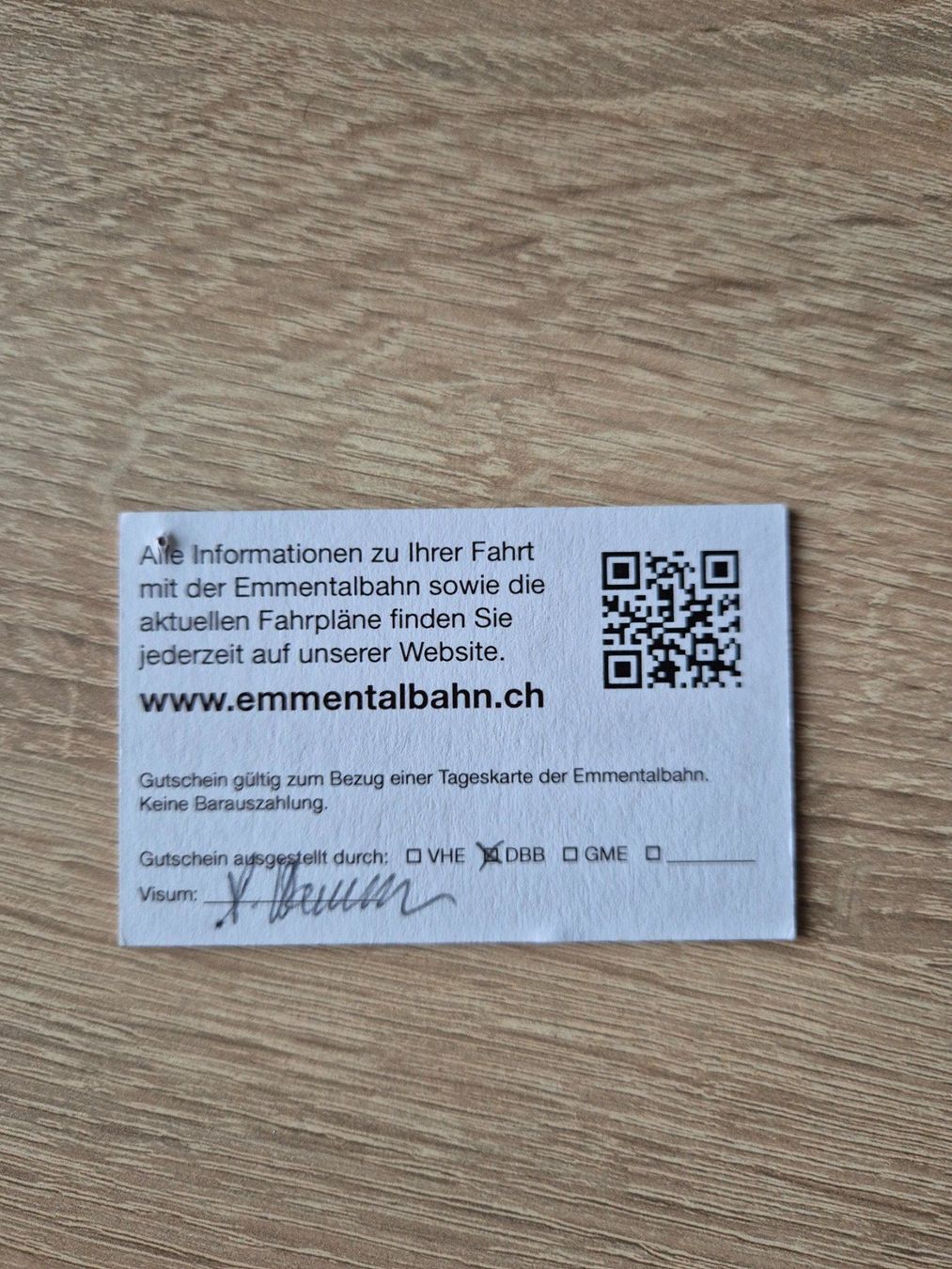 Buoni: Gutschein Emmentalbahn – Nuovo (secondo la descrizione) da Steffisburg venduto da Haserfratz 1